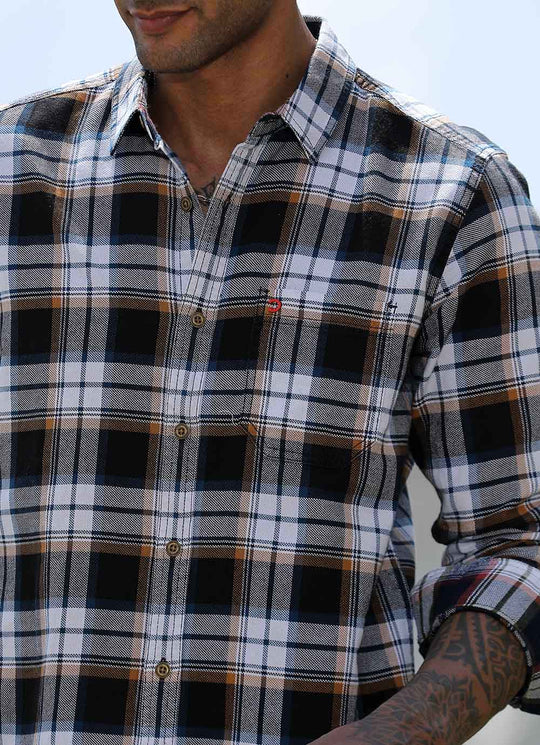 Navy Indigo Checked