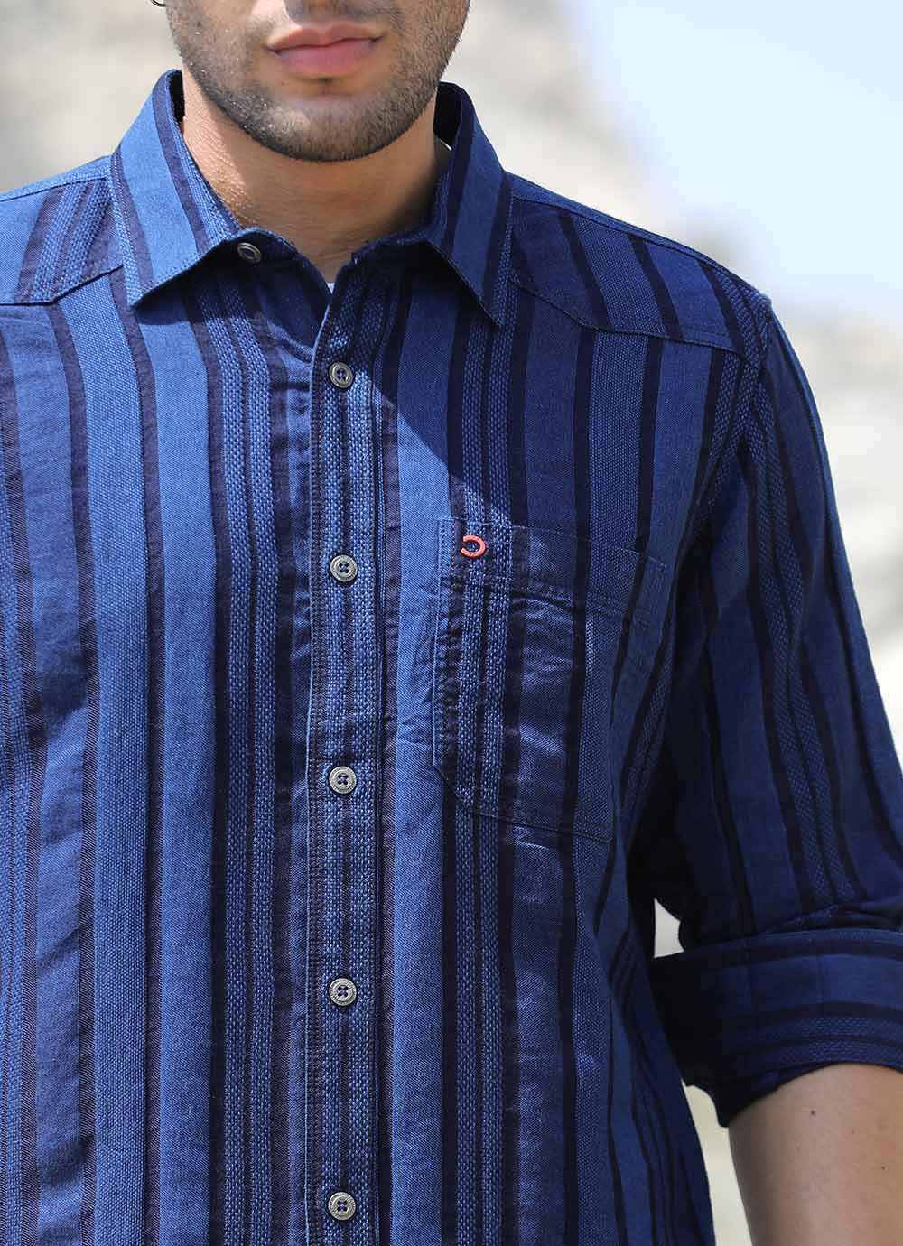 Navy Indigo Stripes