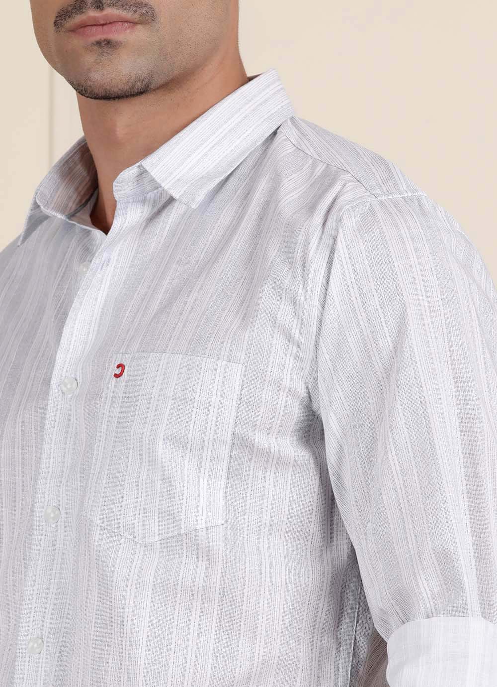 White Stripe Printed
