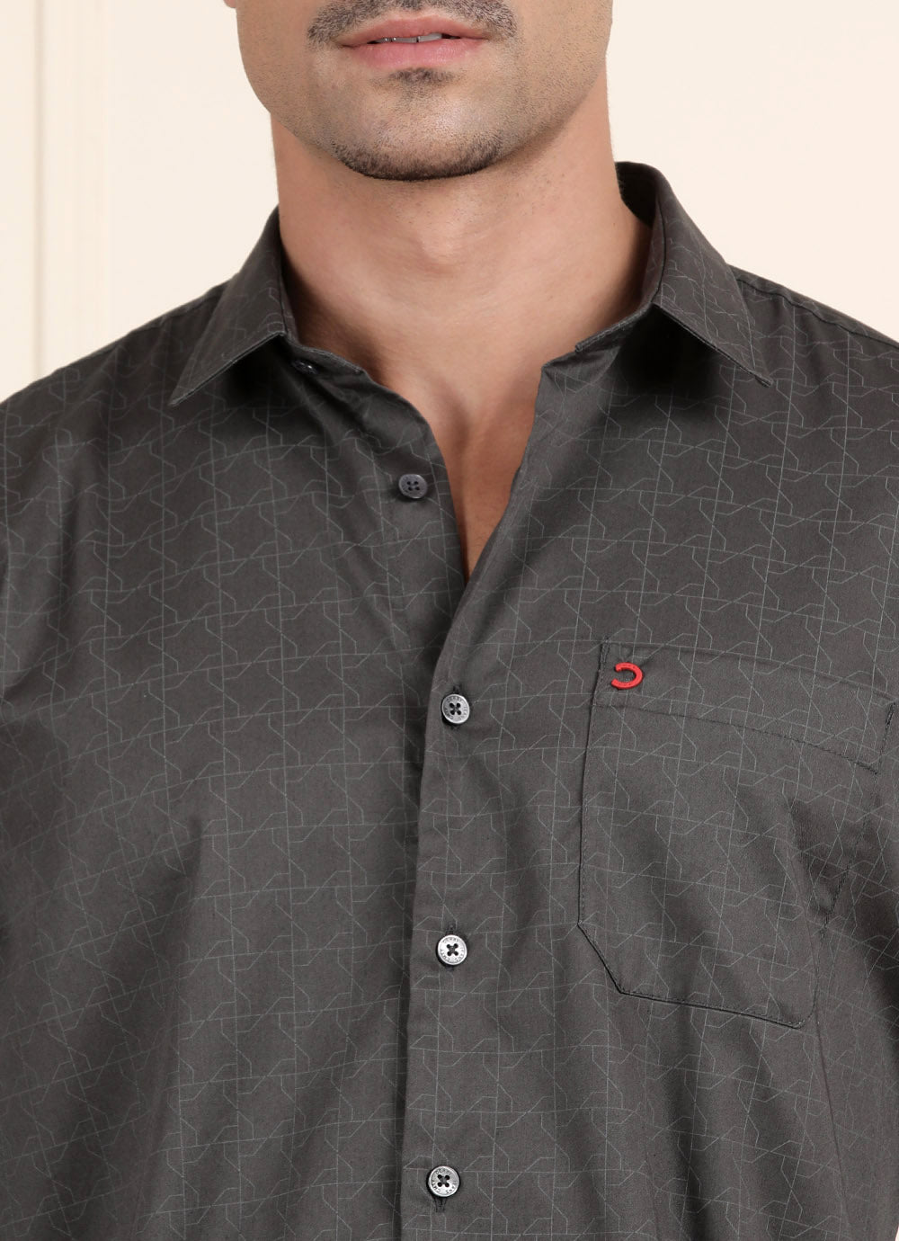 Grey Geo Print
