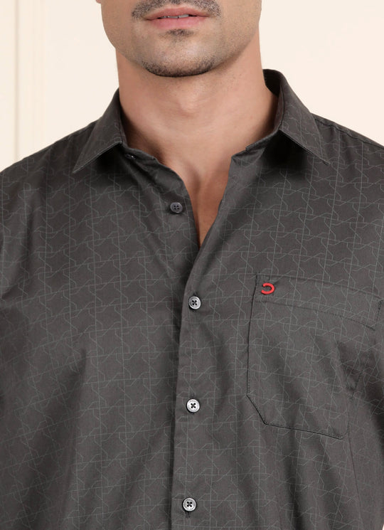 Grey Geo Print