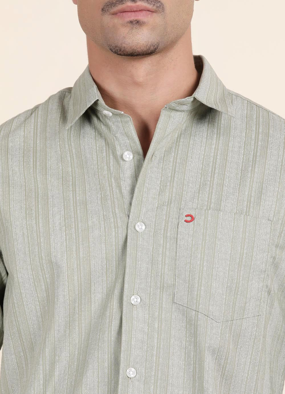 Olive Stripe Printed