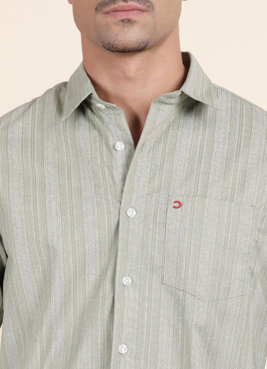 Olive Stripe Printed