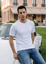 White Cotton Regular Fit Tshirt