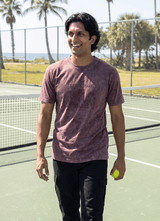 Washed Maroon Cotton Regular Fit Tshirt