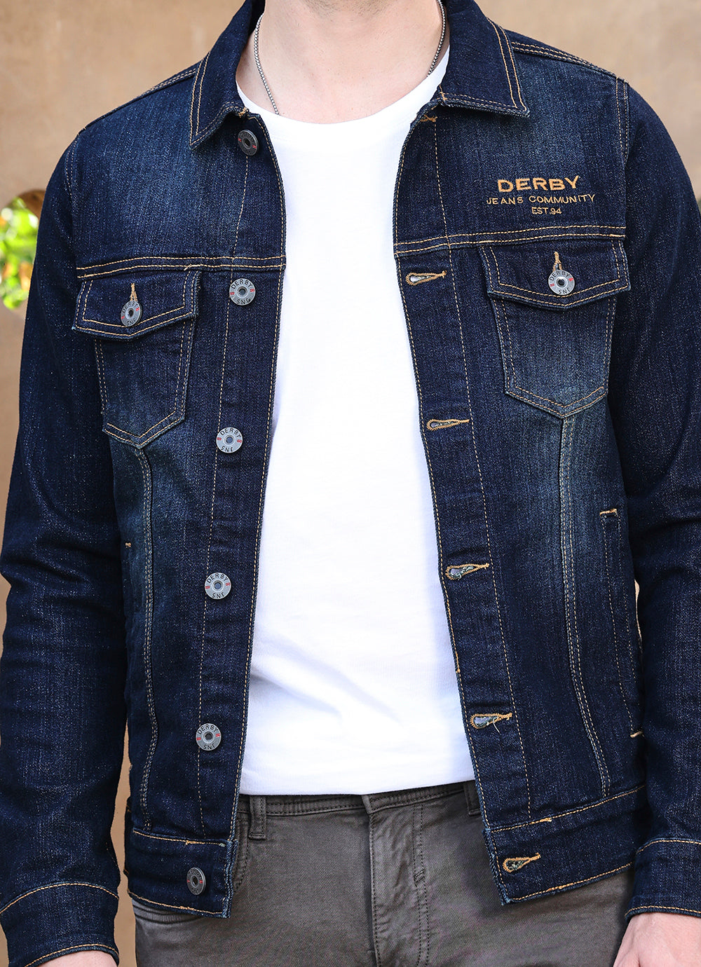 Mud Washed Denim Slim Fit Jacket