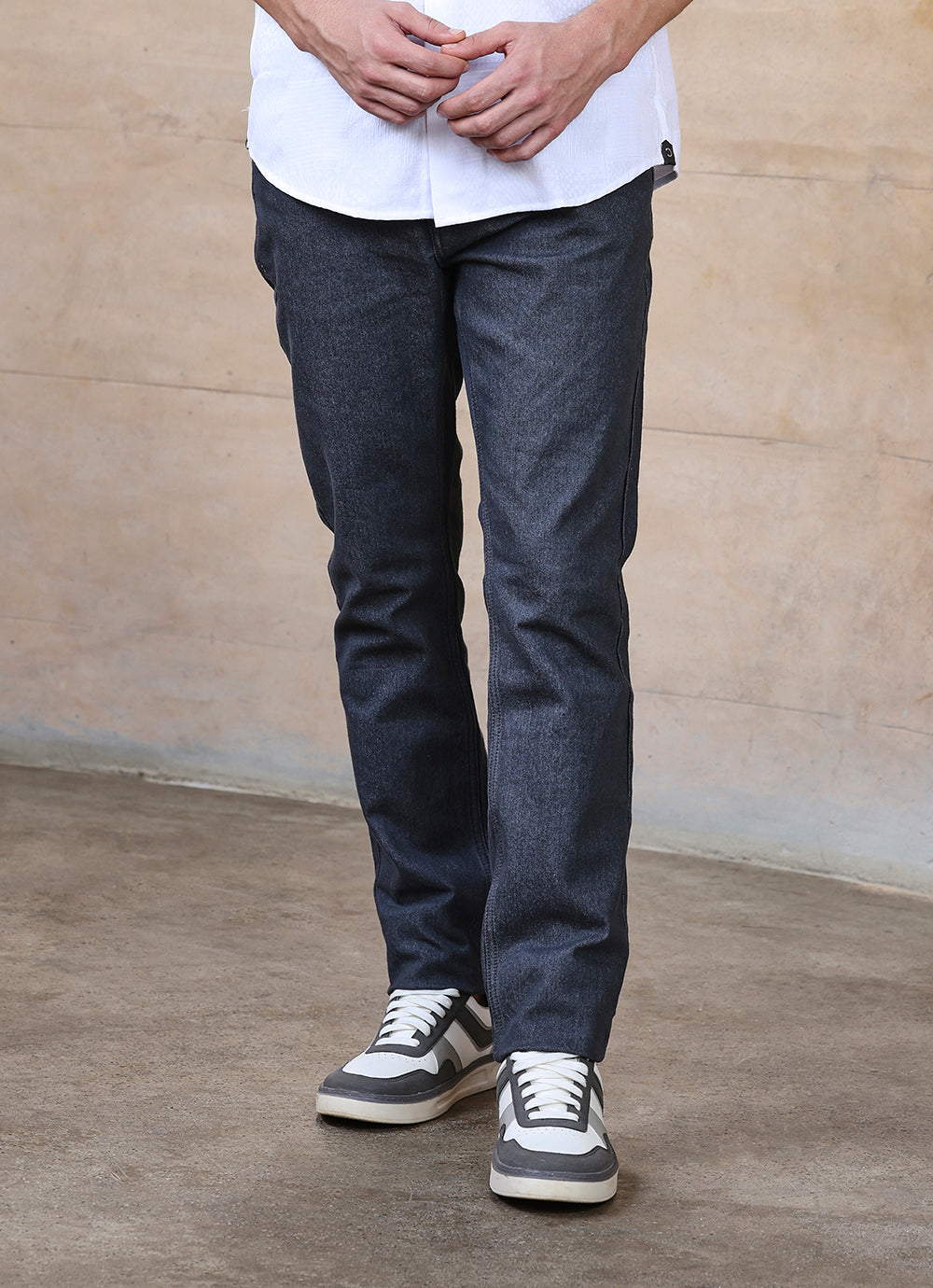 Ash Grey Faded Twill Slim Fit Jeans