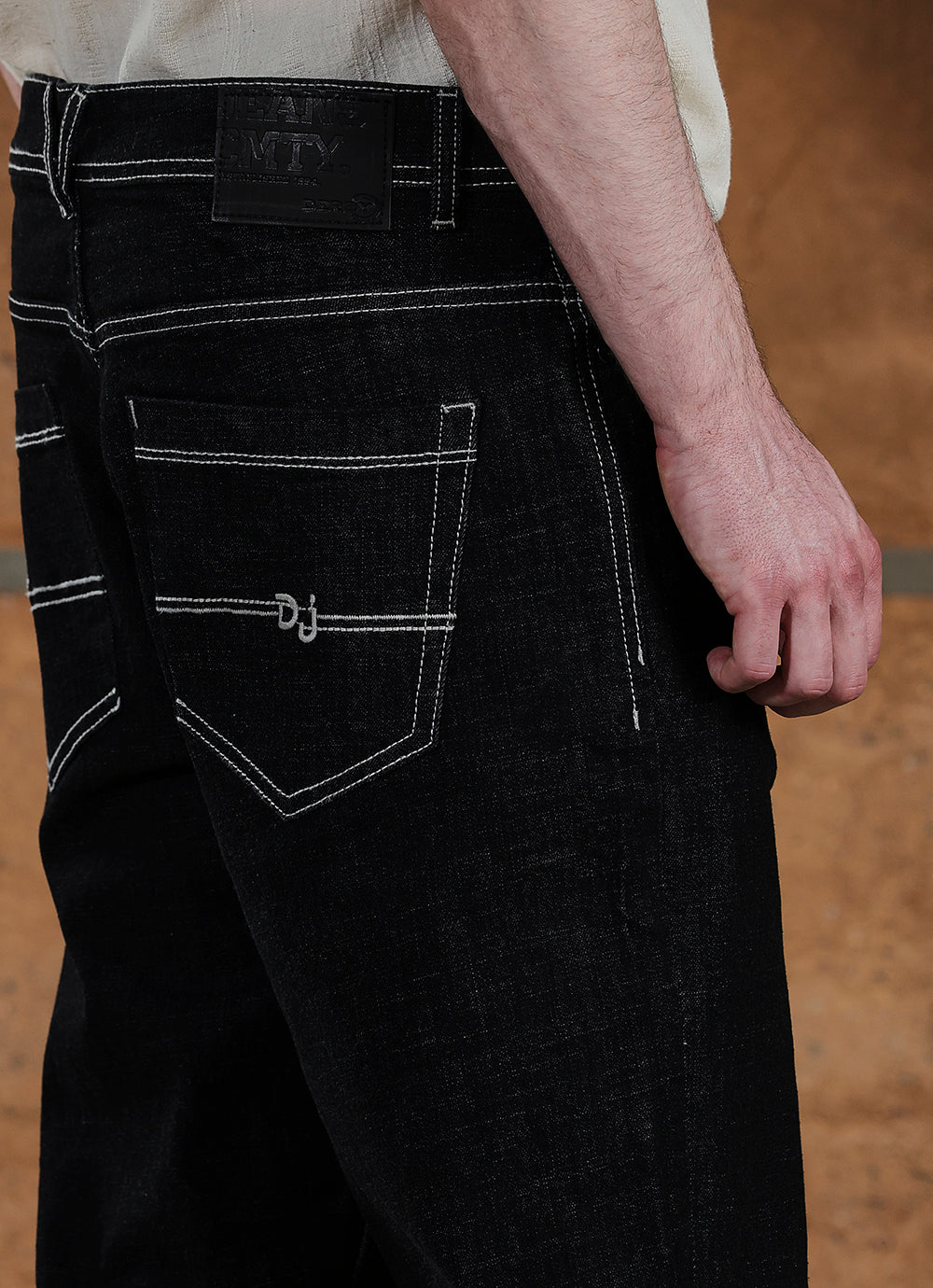 Black Rinse  Cross Hatch Loose fit Jeans