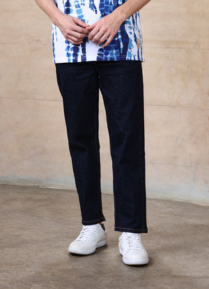 Blue Rinse Cross Hatch Loose fit Jeans