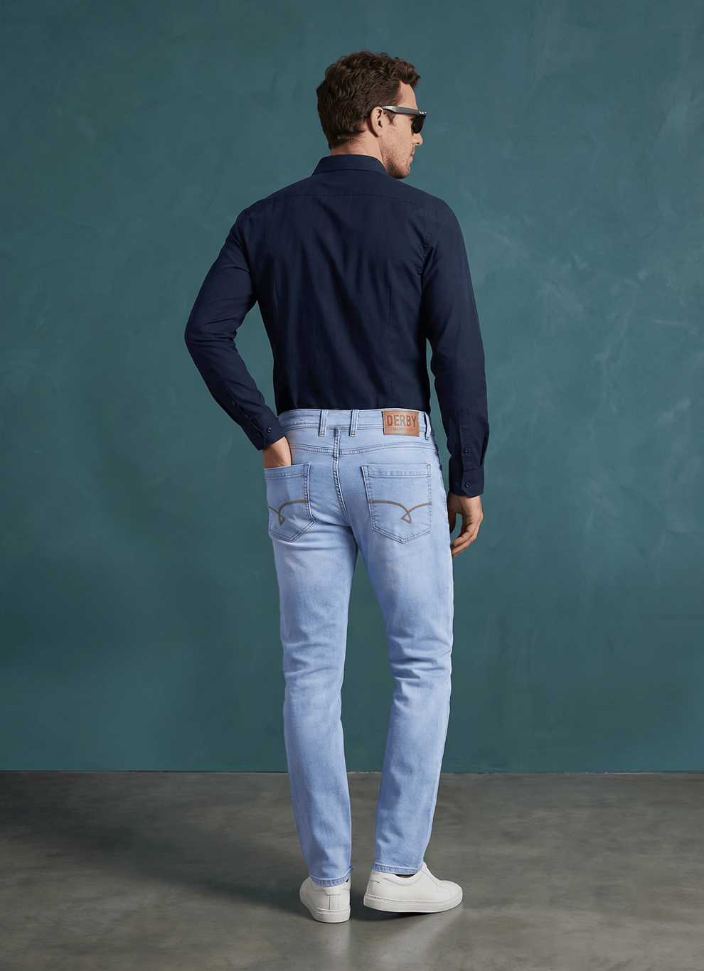 Blue Cotton Relaxed Fit Jeans