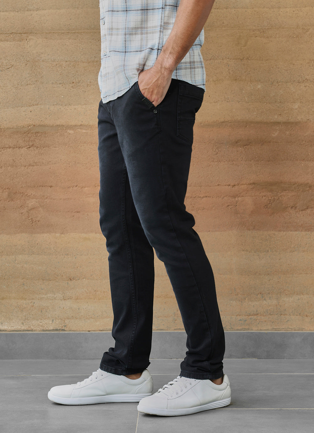 Black Faded Twill Slim Fit Jeans