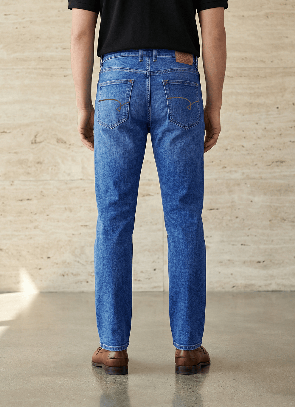 Blue Cotton Slim Fit Jeans