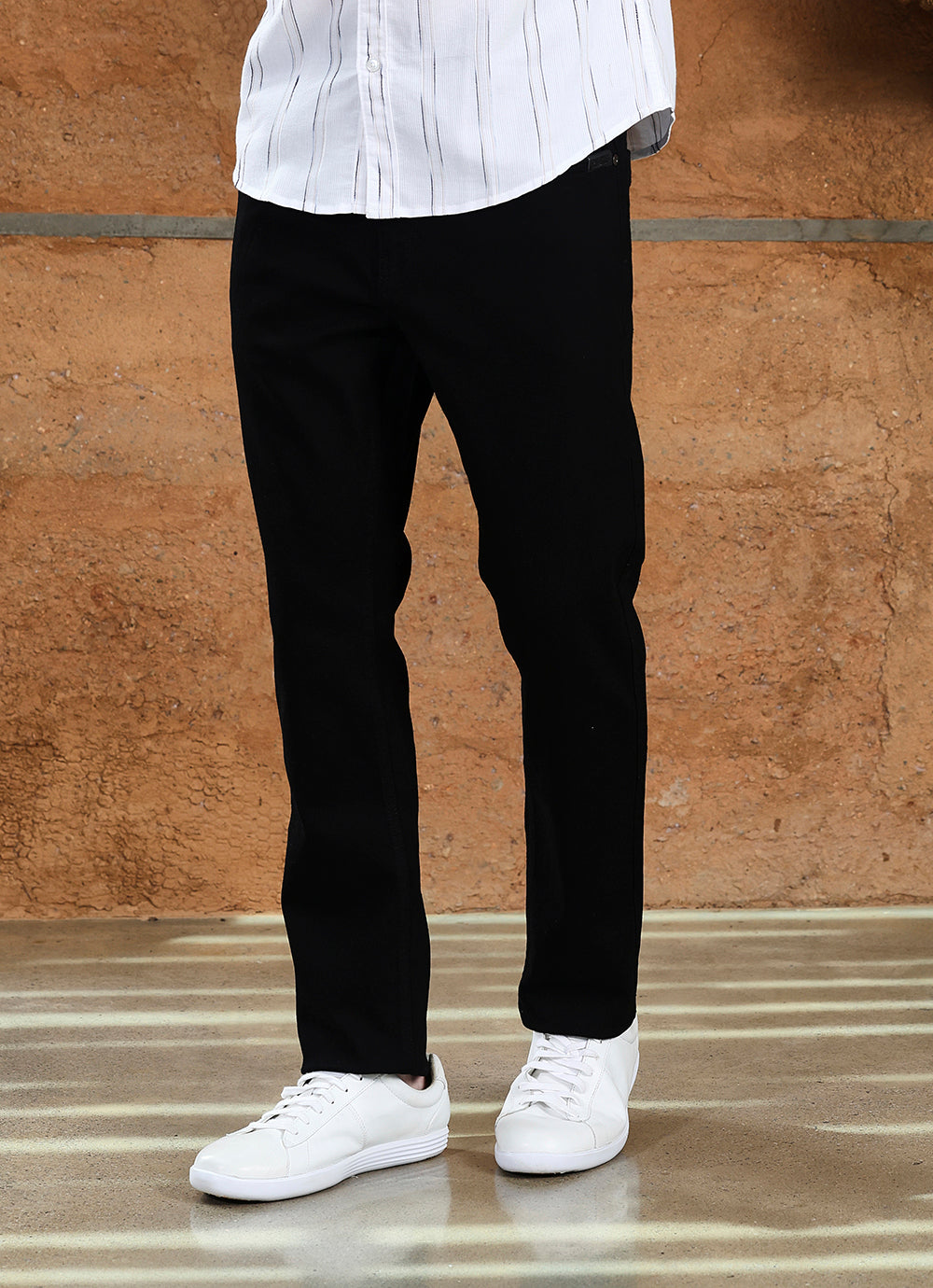 Charcoal Black Faded Twill Slim Fit Jeans
