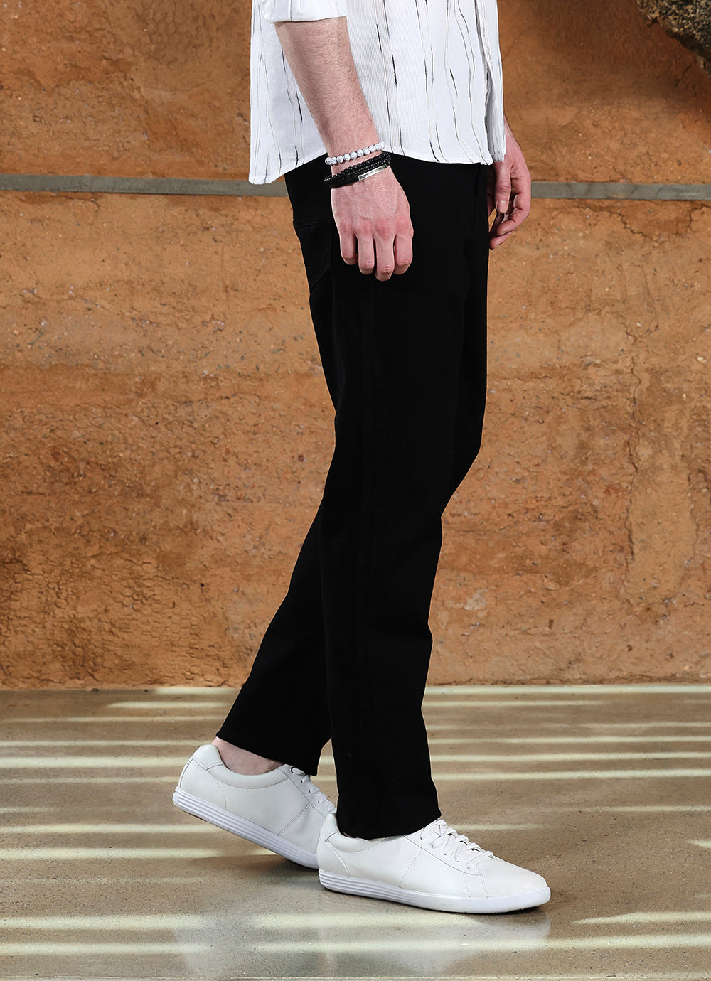 Charcoal Black Faded Twill Slim Fit Jeans