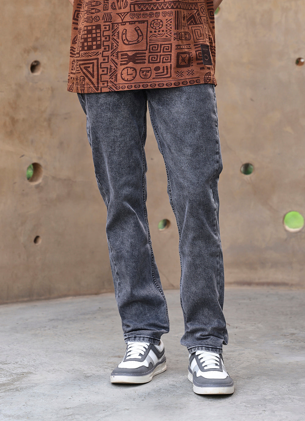 Light Grey Faded Twill Relaxed Fit Jeans