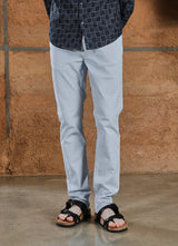 Sky Blue Solid Knitted Slim Fit Jeans
