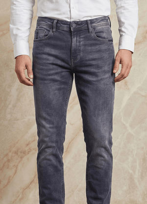 Charcoal Grey Cotton Slim Fit Jeans