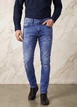 Indigo Cotton Slim Fit Jeans