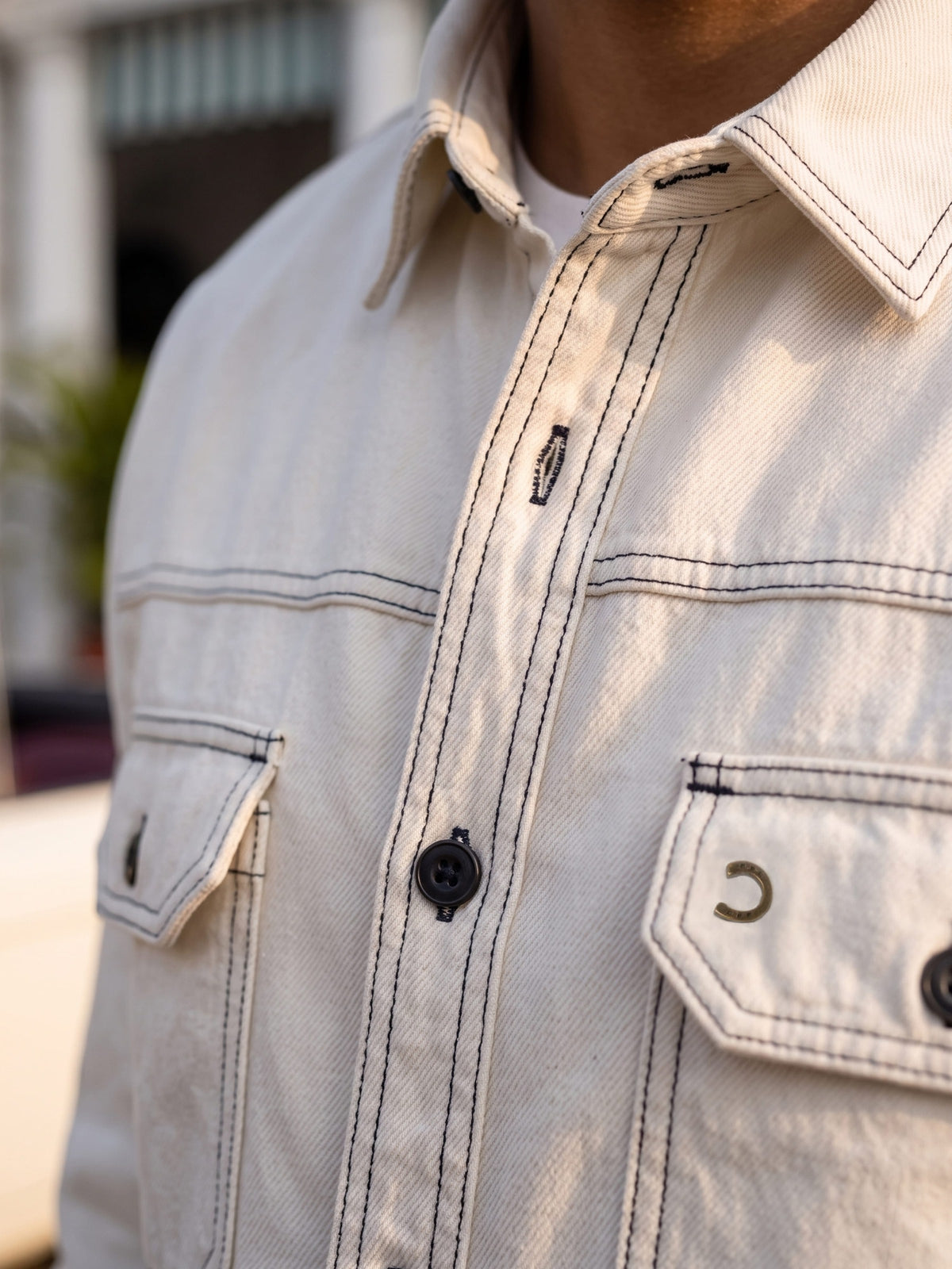 White Cotton Slim Fit Full Sleeve Shirt