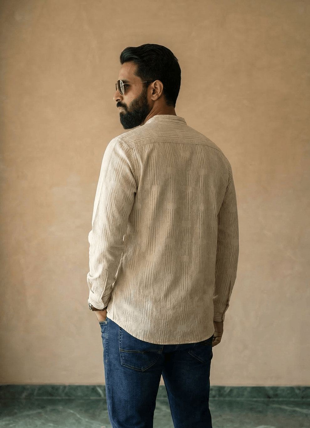 Brown Cotton Slim Fit Full Sleeve Shirt