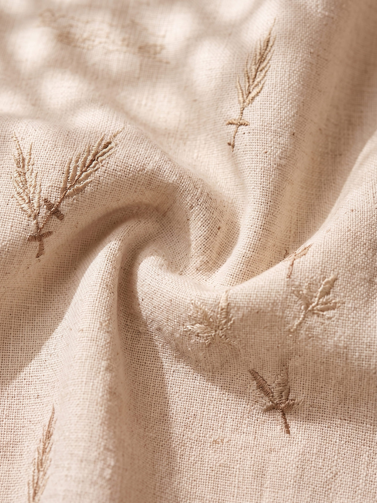 White and Brown Embroidered Cotton Slim Fit Full Sleeve Shirt