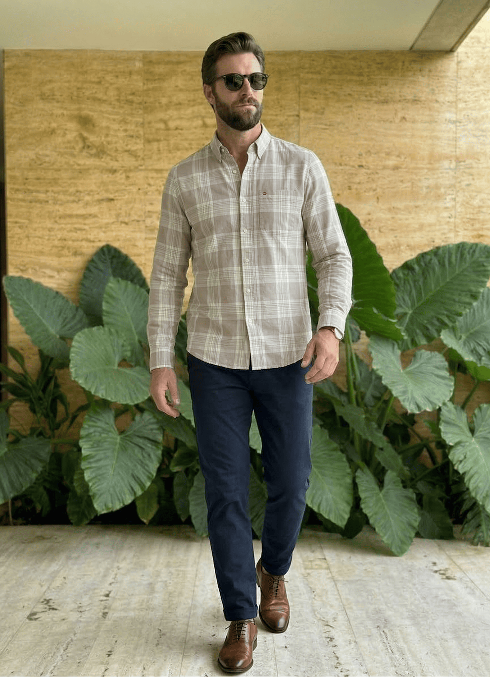 Mud Cotton Checks Slim Fit Full Sleeve Shirt
