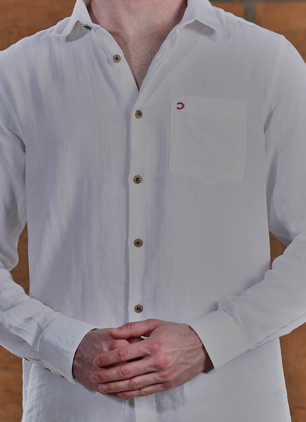 White Solids Cotton Slim Fit Shirt