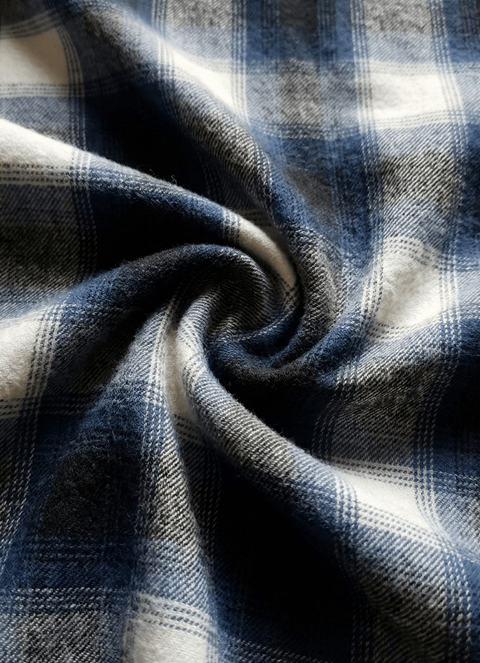 White Indigo Checks Cotton Slim Fit Full Sleeve Shirt