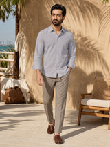 Lavender Cotton Stretch Slim Fit Full Sleeve Shirt