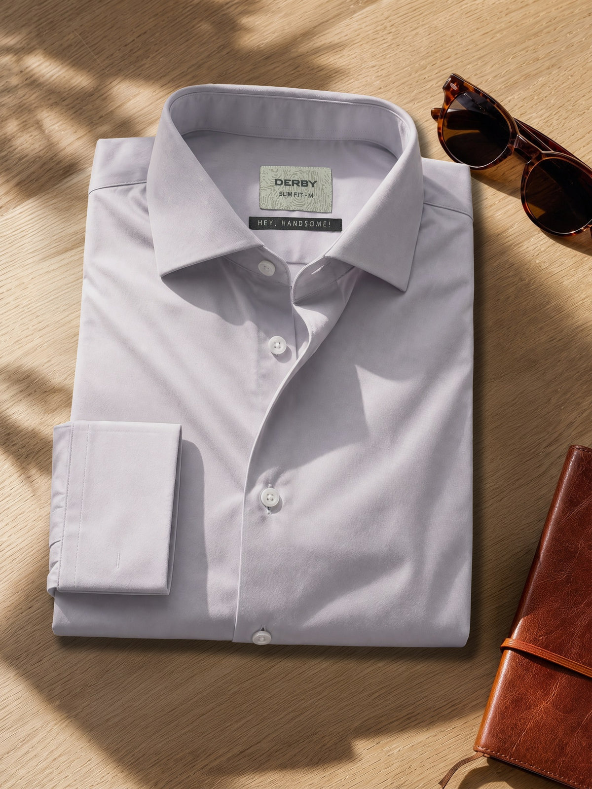 Lavender Cotton Stretch Slim Fit Full Sleeve Shirt