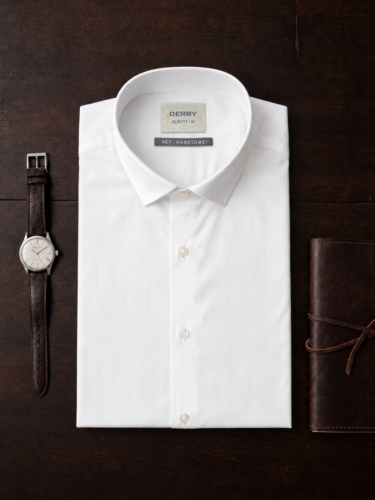 White Cotton Stretch Slim Fit Full Sleeve Shirt