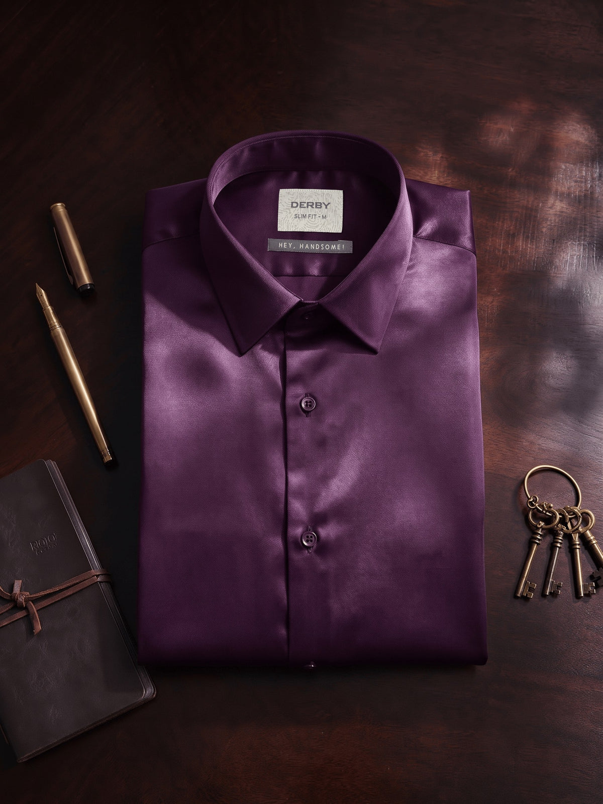 Purple Cotton Stretch Slim Fit Full Sleeve Shirt