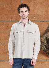 Natural Solids Linen Blend Regular Fit Shirt