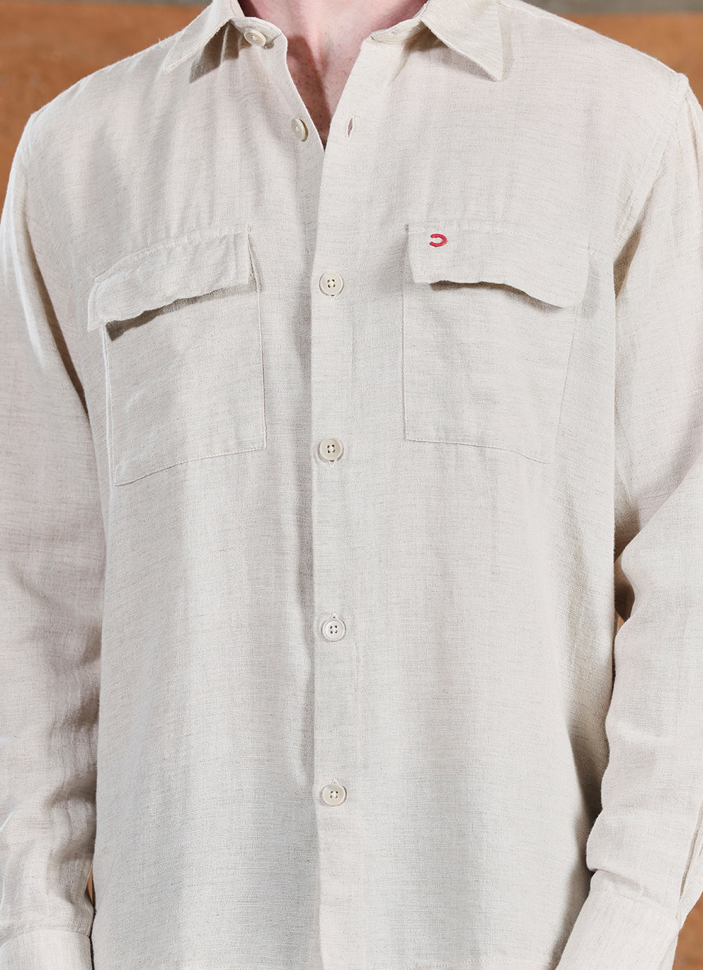 Natural Solids Linen Blend Regular Fit Shirt