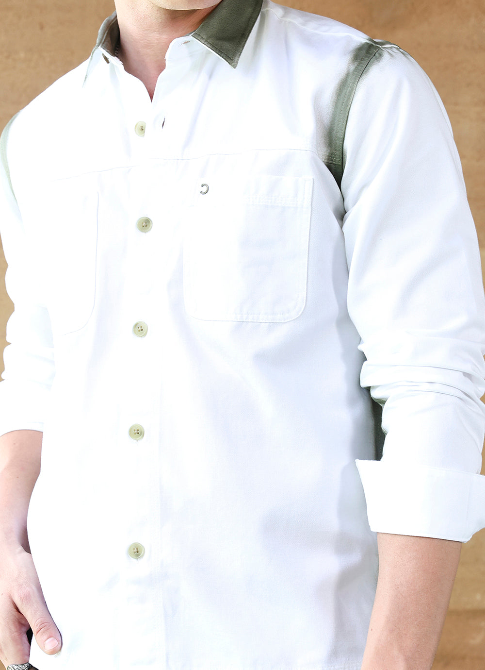 White Solids Cavillary Twill Regular Fit Shirt