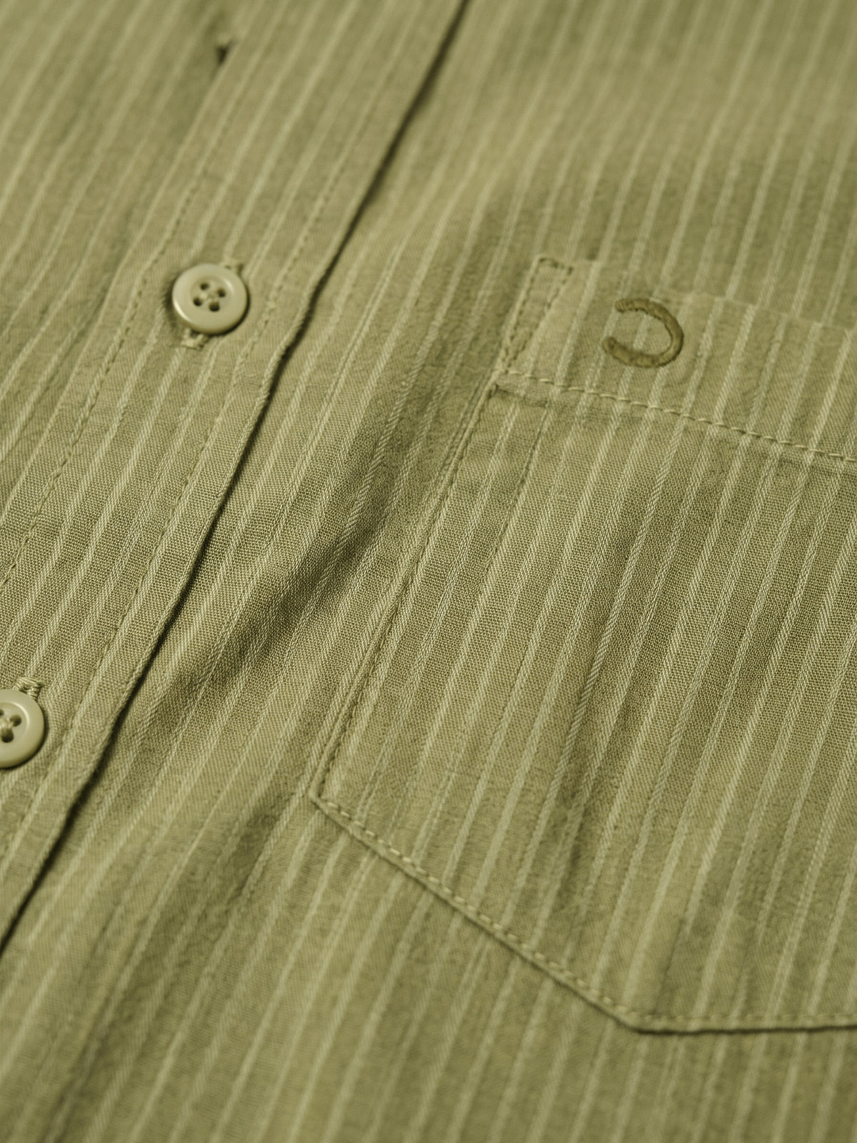 Olive Textured Cotton Slim Fit Full Sleeve Shirt