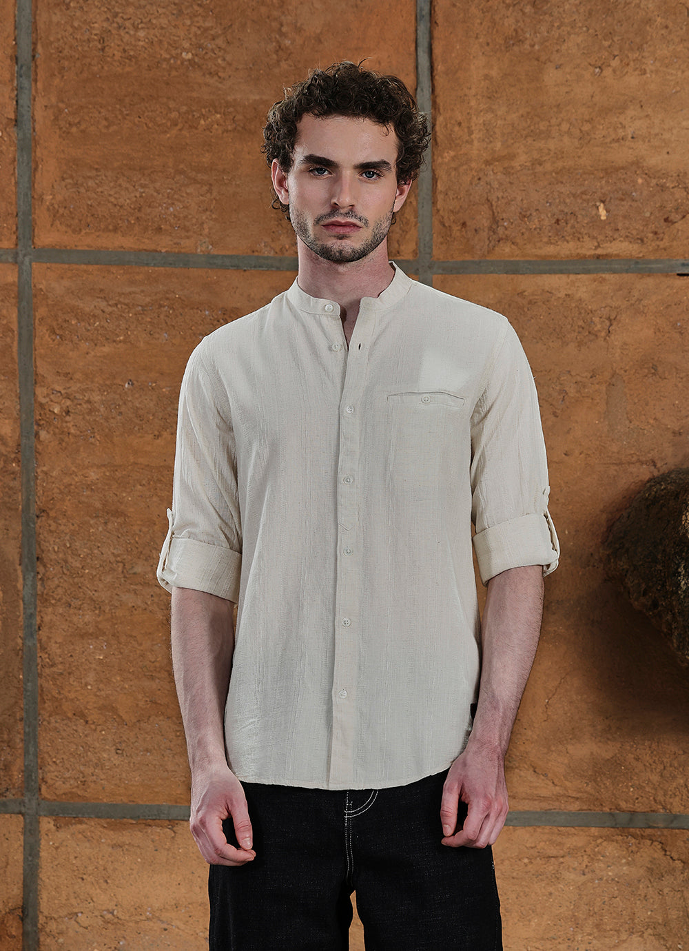 Natural Solids Linen Blend Slim Fit Shirt