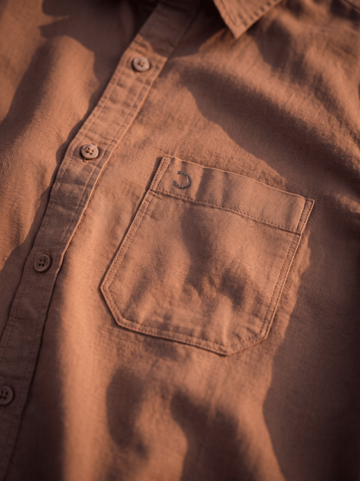 Light Brown Cotton Slim Fit Full Sleeve Shirt