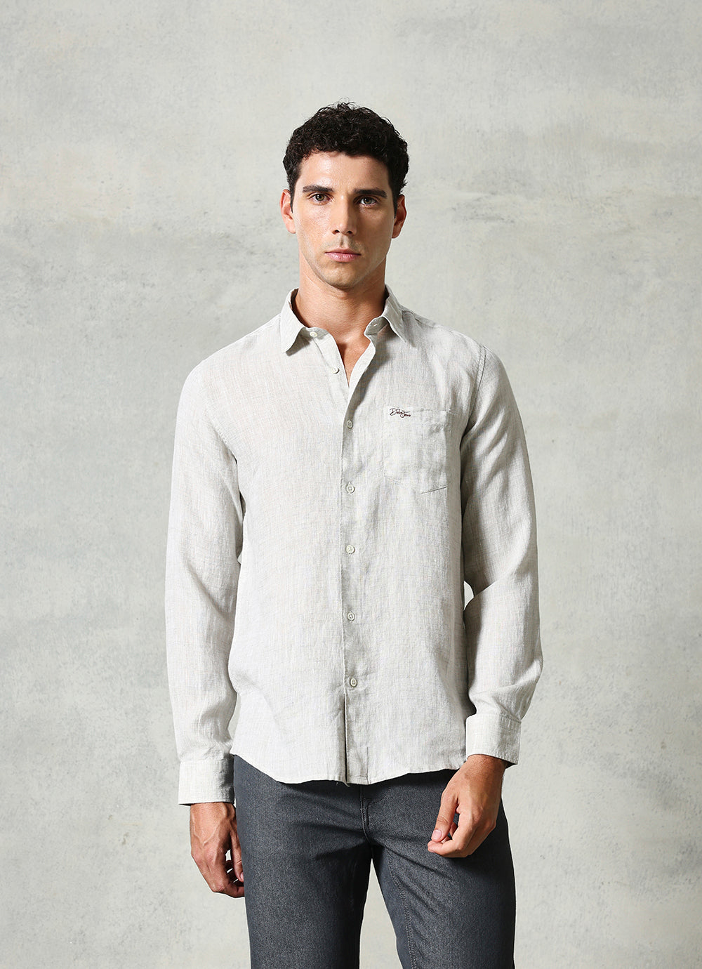 Natural Solids Linen Slim Fit Shirt