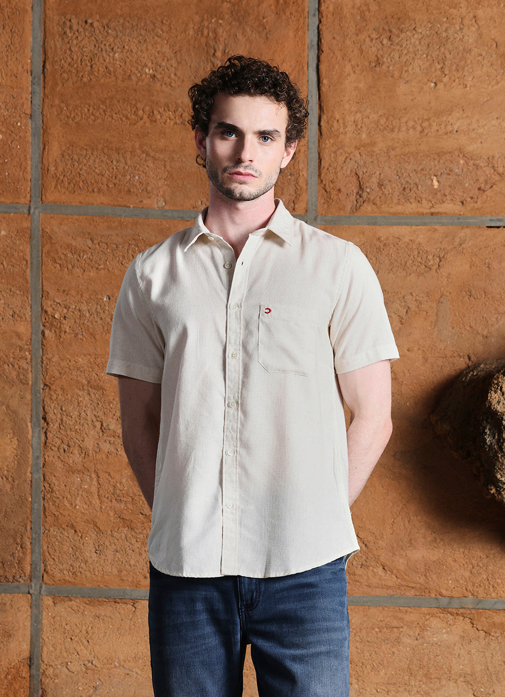 Natural Solids Linen Blend Slim Fit Shirt