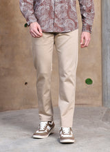 Light Khaki  Dobby Slim Fit Trouser