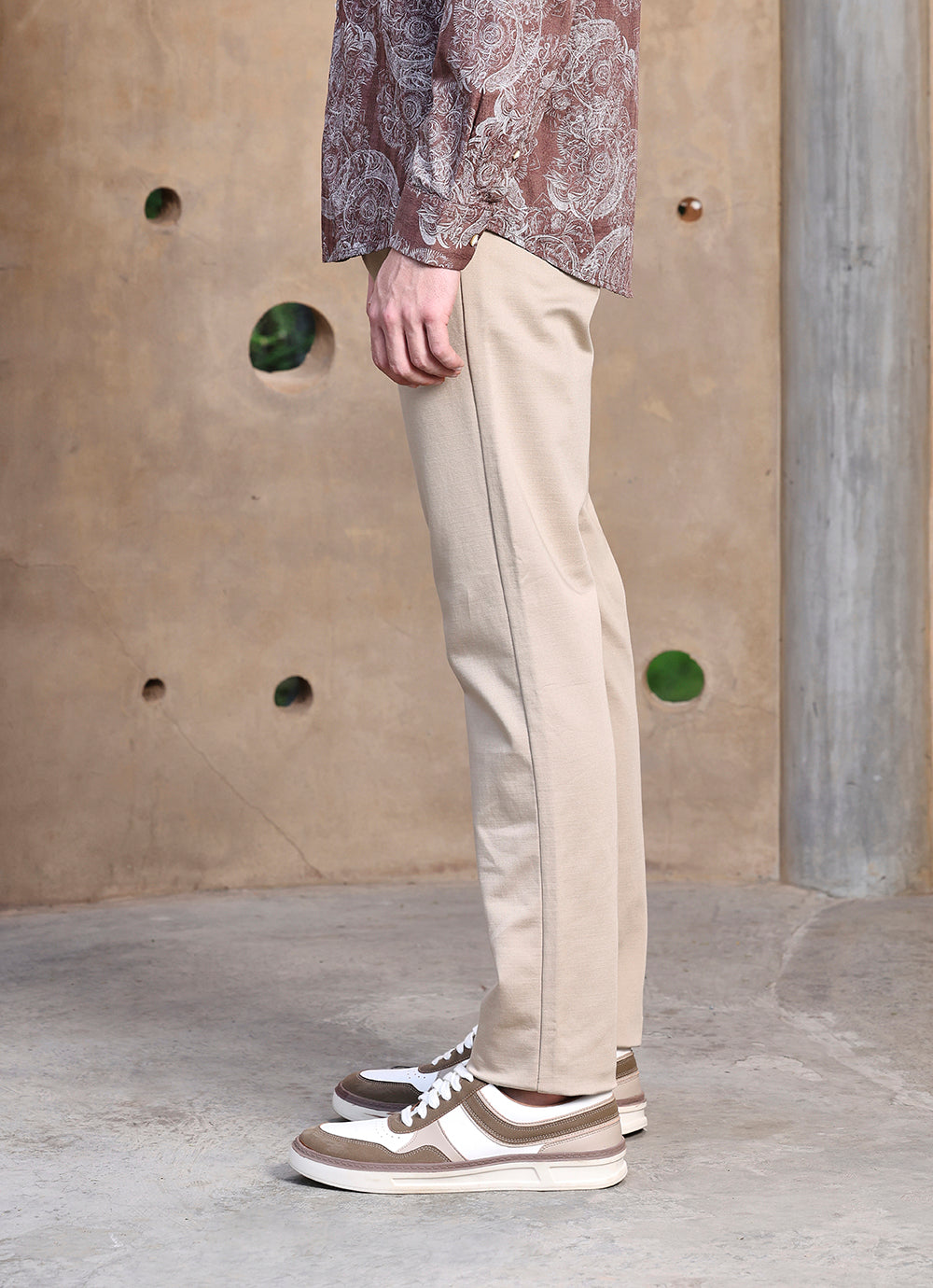 Light Khaki  Dobby Slim Fit Trouser