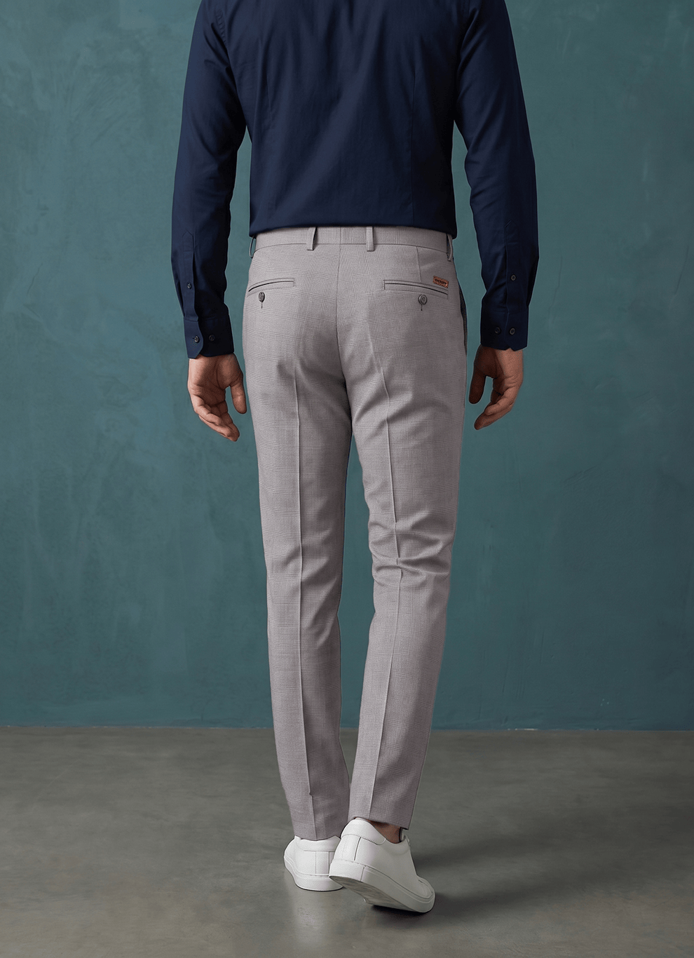 Black Poly Viscose Slim Fit Trouser