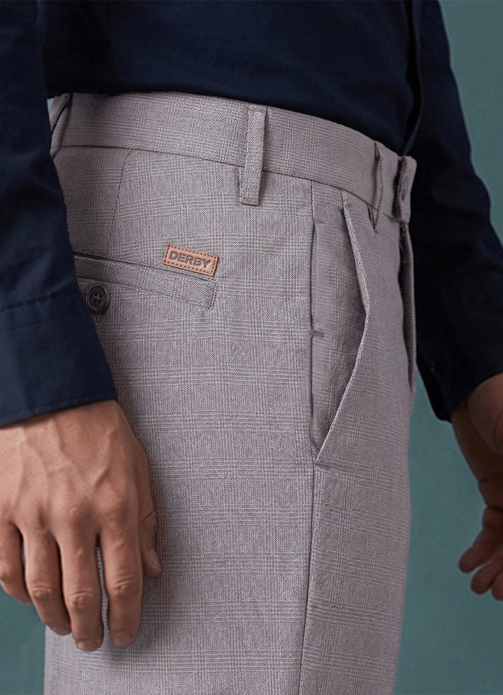 Black Poly Viscose Slim Fit Trouser