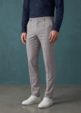 Light Grey Viscose Slim Fit Trouser