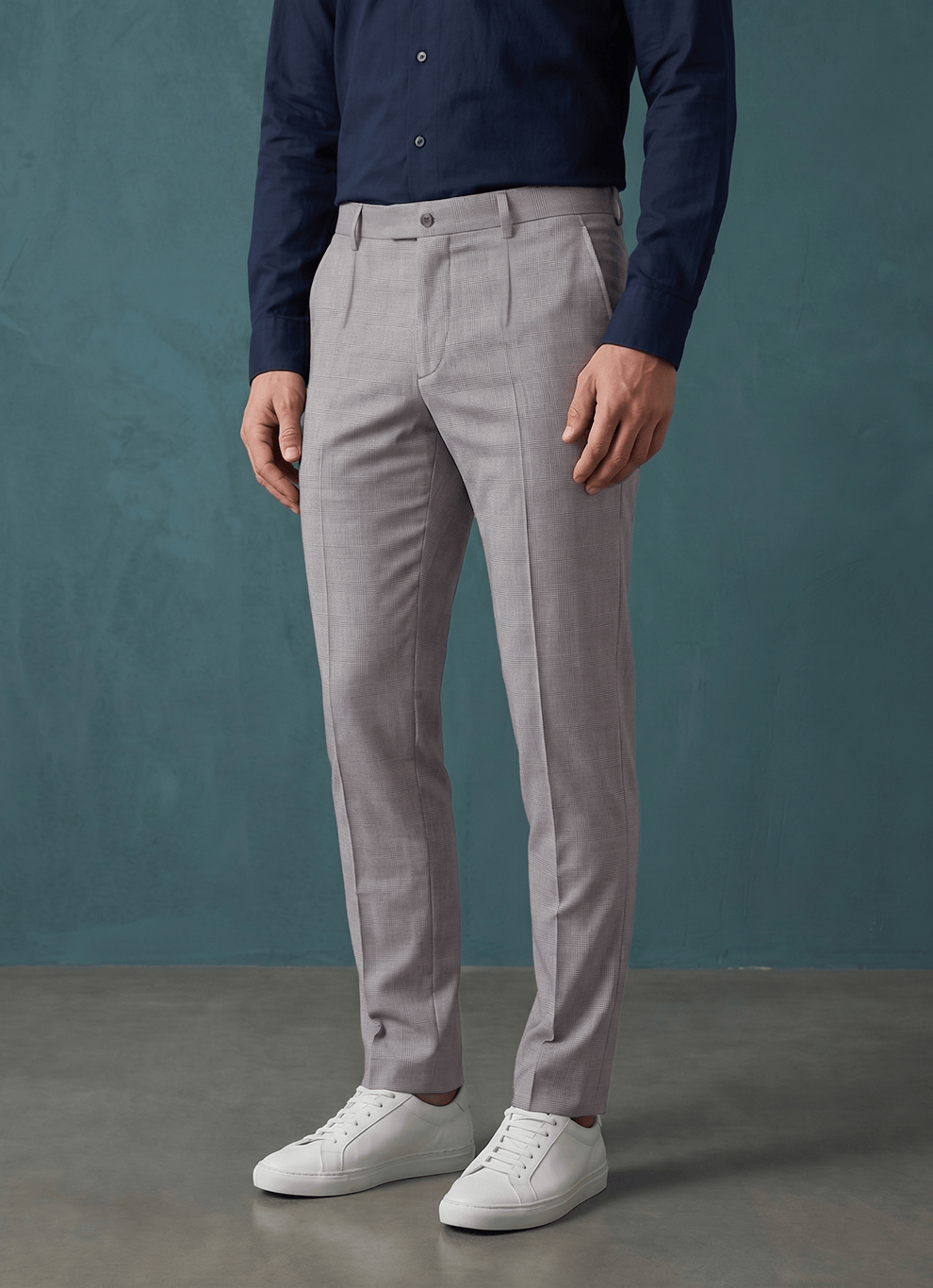 Black Poly Viscose Slim Fit Trouser