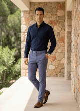 Ash Grey Cotton Slim Fit Trouser