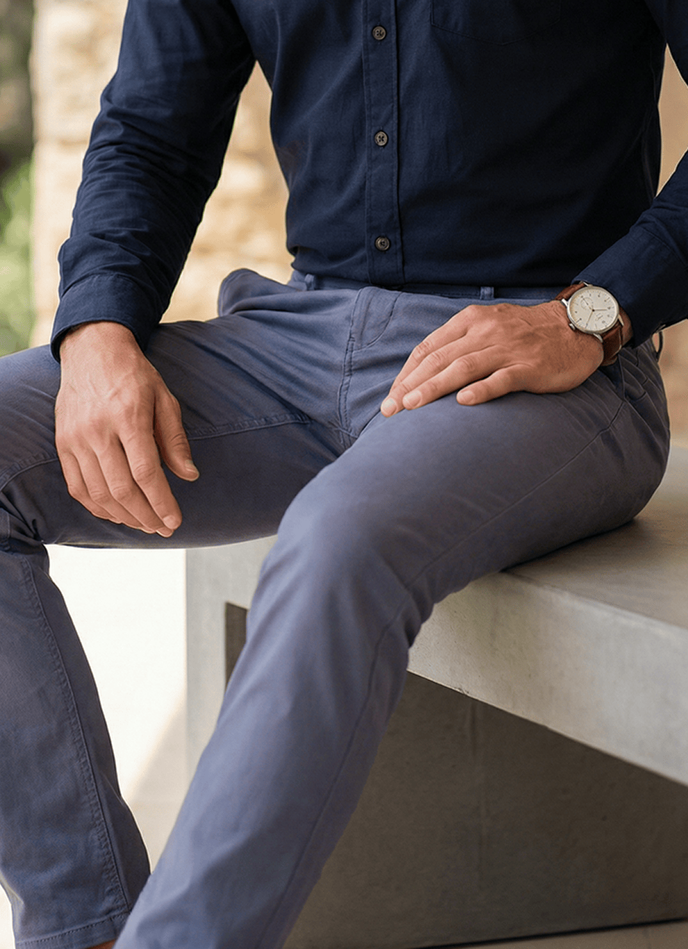 Ash Grey Cotton Slim Fit Trouser
