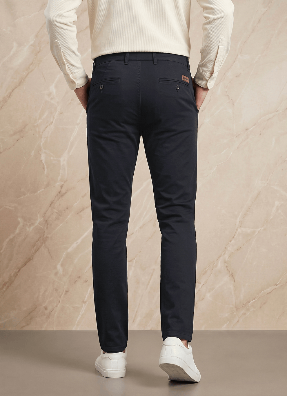 Black Cotton Slim Fit Trouser