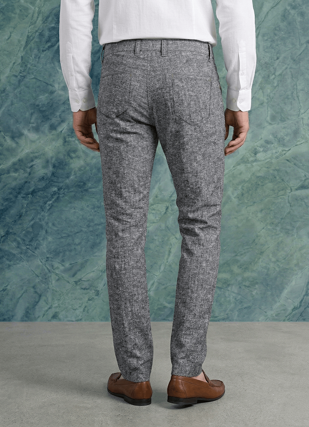 Black Cotton Poly Relaxed Fit Trouser
